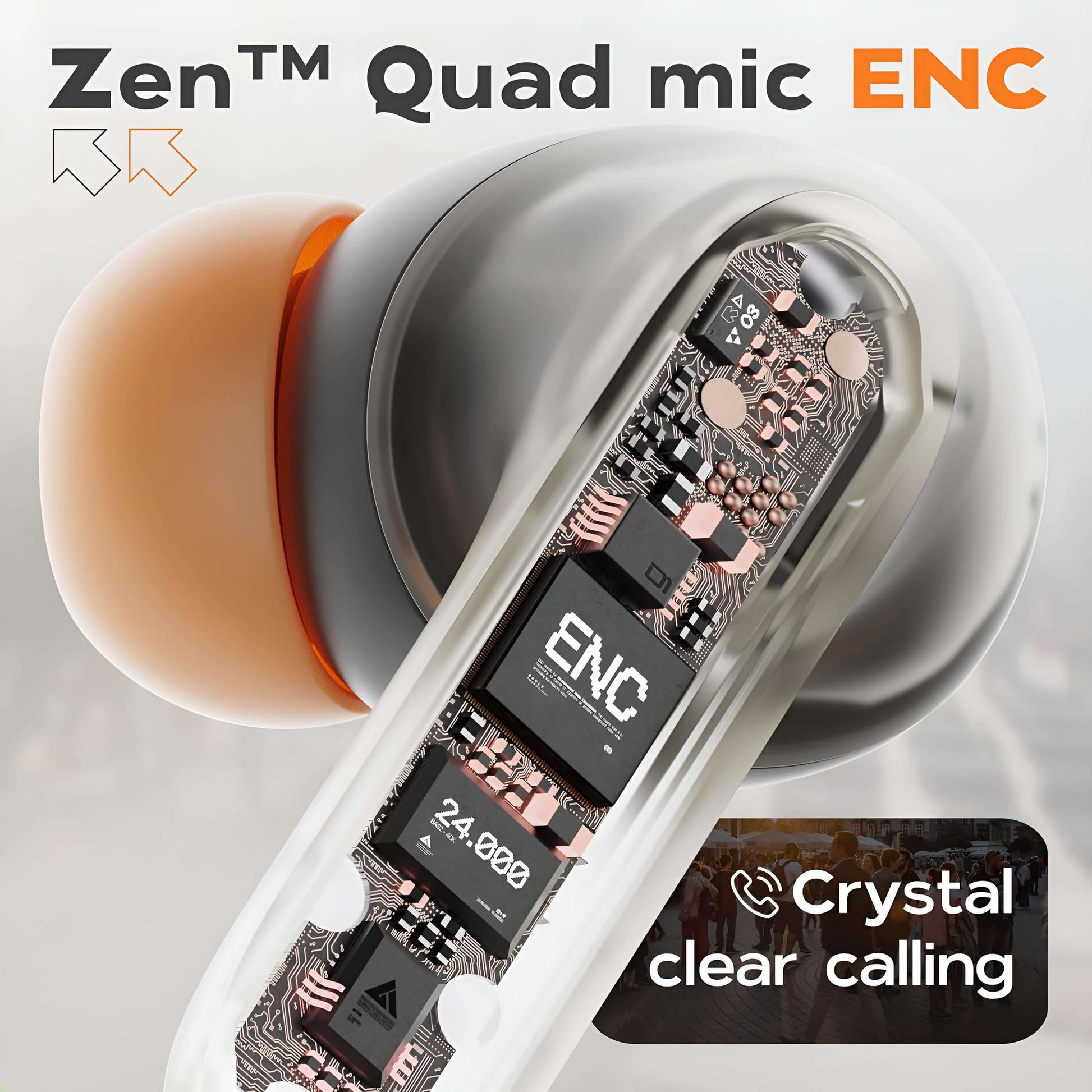 Equipped with Zen TM quad mic ENC, Z4 pro headphones has crystal clear calling