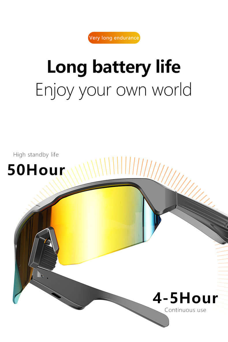 Smart Technology Cycling Sport Bluetooth Glasses - Upgrade Bluetooth Chip, Blue/UV resistant, Fast Charging, Strong endurance - YWT