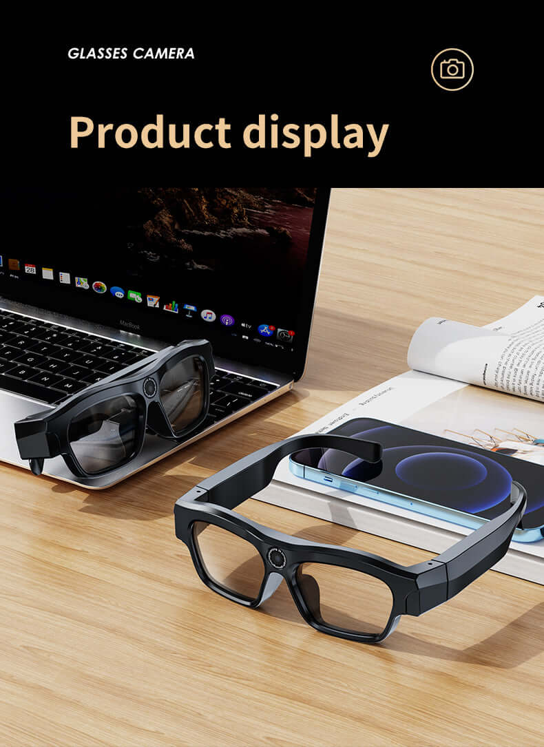 Newly Smart WIFI Glasses - Camera with 2K HD video, 4K HD photo, wireless DV for running, cycling, real-time video recording and broadcasting on app - YWT