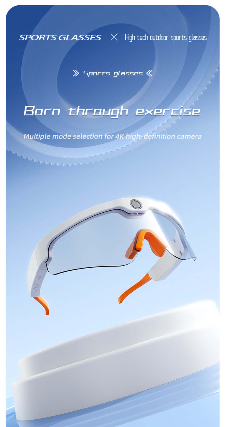 Hight Tech Outdoor Sports Glasses - Born through exercise, Multiple mode selection for 4K high-definition camera - YWT