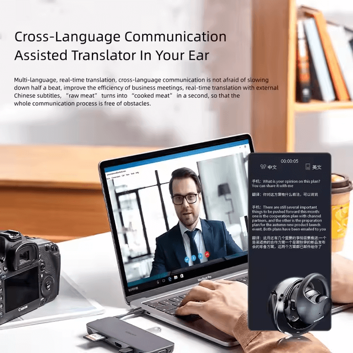 HY-T26 AI headphones support cross-language communication and real-time translation in your ear