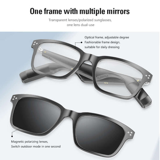 YJ009 audio glasses equipped with magnetic polarizing lenses