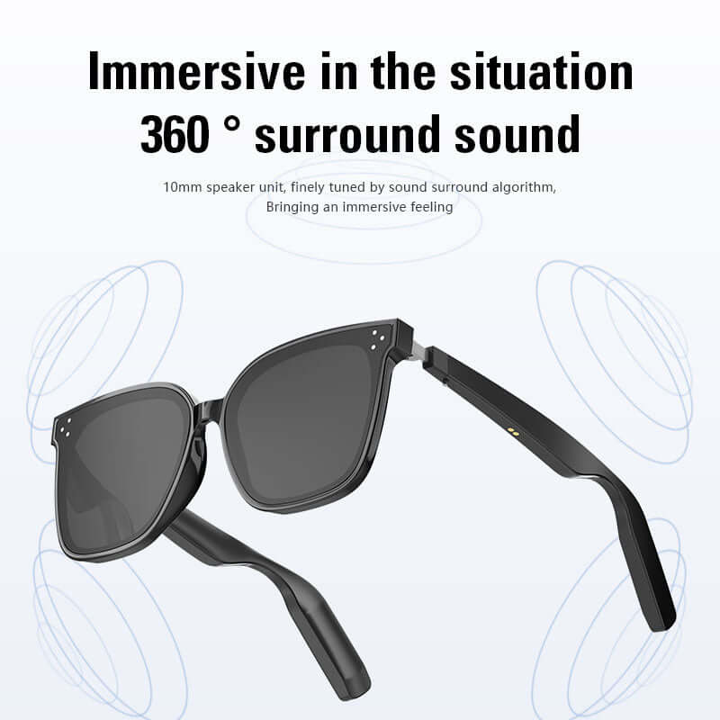 Smart Bluetooth Audio Glasses - 360° surround sound, Hands-Free Calling, Voice Assistant, Long Battery, UV400 resists ultraviolet rays - YWT