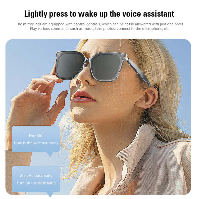 Smart Bluetooth Audio Glasses - 360° surround sound, Hands-Free Calling, Voice Assistant, Long Battery, UV400 resists ultraviolet rays - YWT