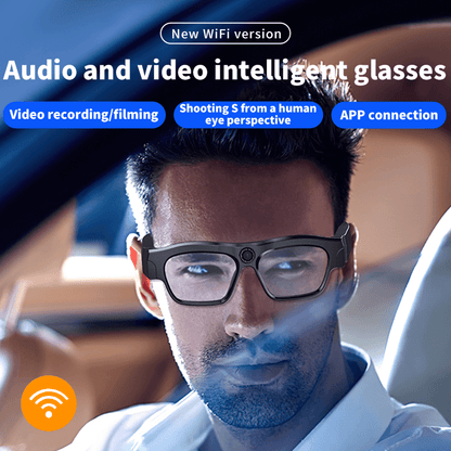 Newly Smart WIFI Glasses - Camera with 2K HD video, 4K HD photo, wireless DV for running, cycling, real-time video recording and broadcasting on app - YWT