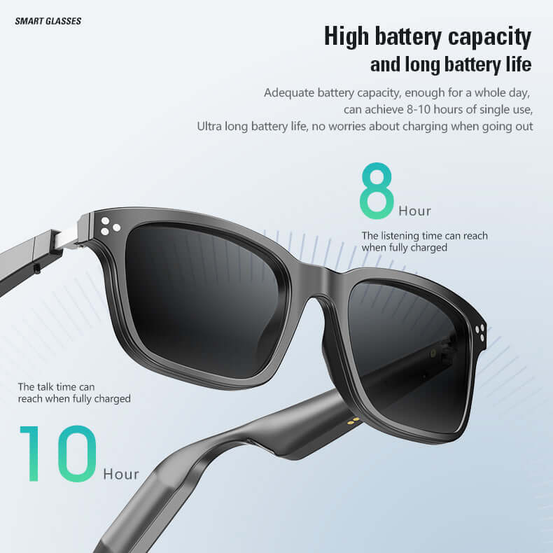 YJ009 audio glasses has high battery capacity and long battery life