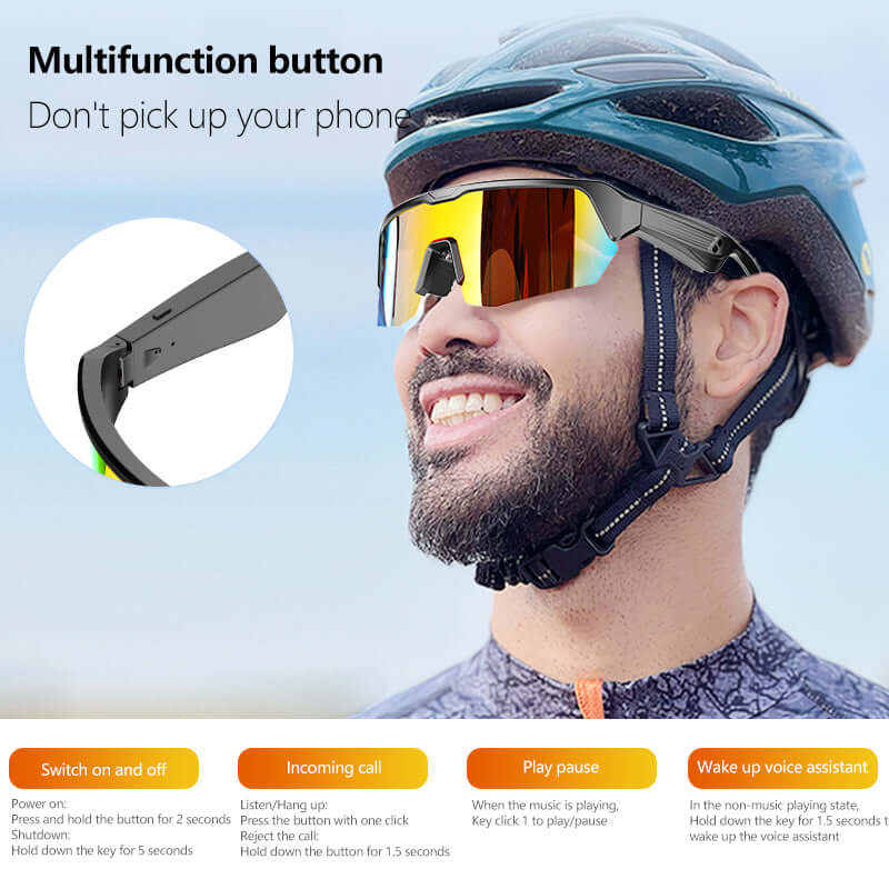 YJ006 sport sunglasses - multifunction button - YWT