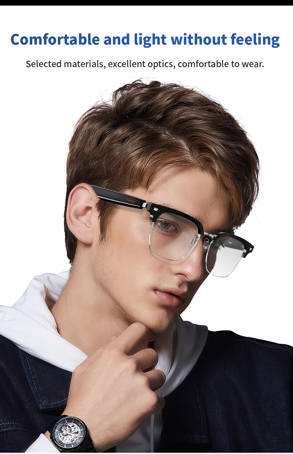 E13 audio glasses - comfortable and light - YWT