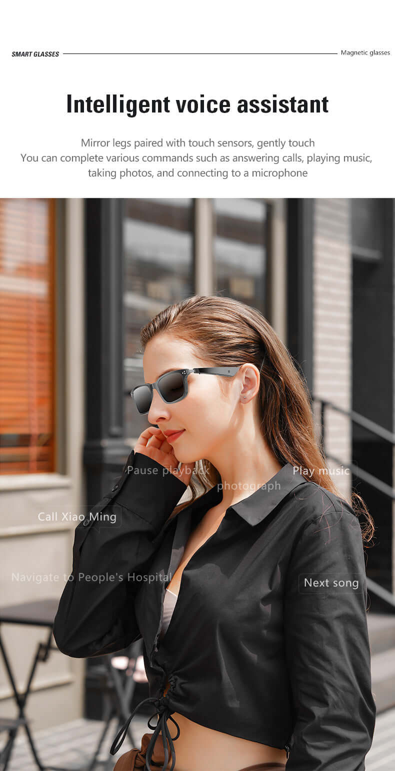 YJ009 audio glasses equipped with intelligent voice assistant | detail description