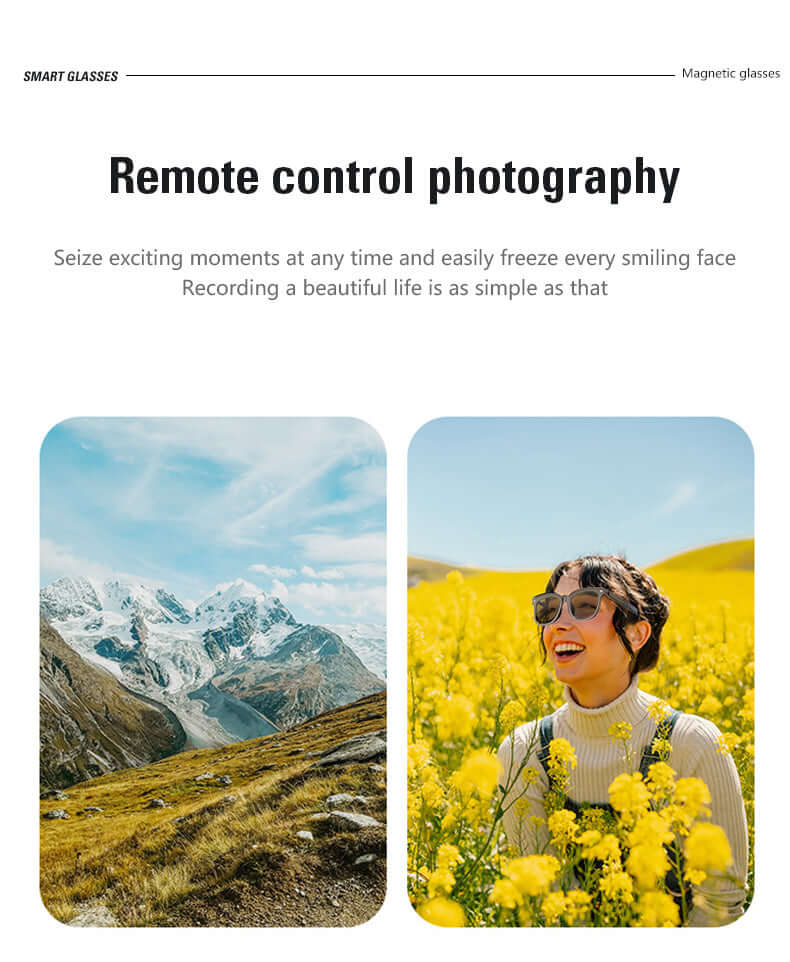 YJ009 audio glasses can remotely control smart phone to take photos